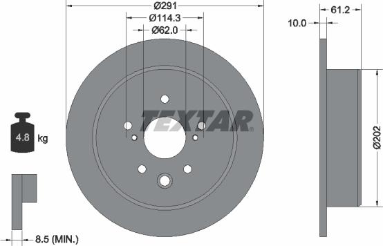 Textar 92179803 - Гальмівний диск autocars.com.ua