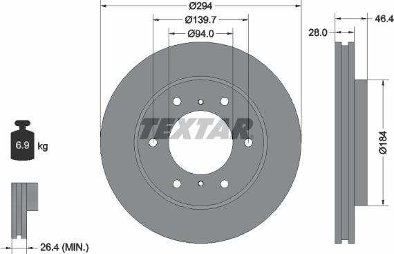 Textar 92180203 - Гальмівний диск autocars.com.ua