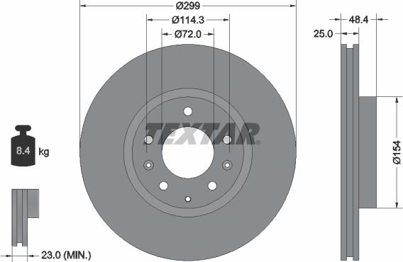 Textar 92180703 - Гальмівний диск autocars.com.ua