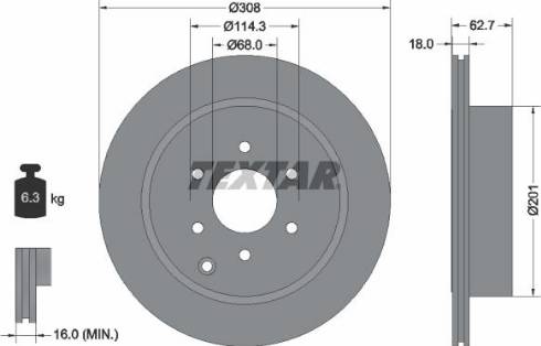 Textar 92181600 - Гальмівний диск autocars.com.ua