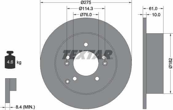 Textar 92185803 - Гальмівний диск autocars.com.ua