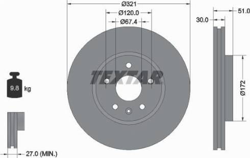 Textar 92187000 - Гальмівний диск autocars.com.ua