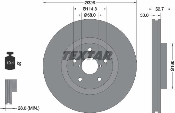 Textar 92194303 - Тормозной диск avtokuzovplus.com.ua