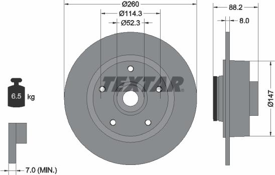 Textar 92195903 - 92195903 TEXTAR Диск гальмівний autocars.com.ua