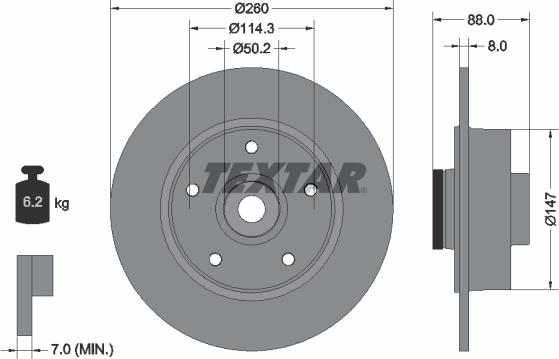 Textar 92196000 - Гальмівний диск autocars.com.ua