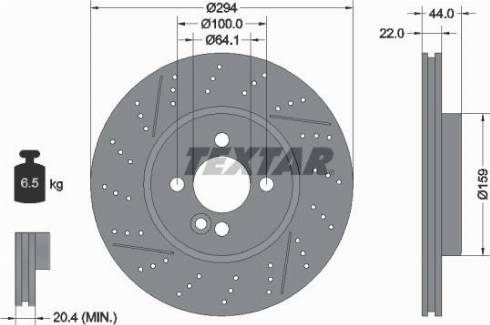 Textar 92196700 - Гальмівний диск autocars.com.ua