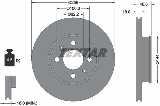 Textar 92204900 - Тормозной диск autodnr.net