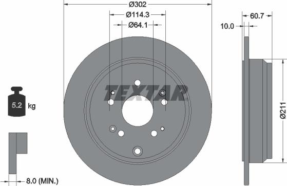 Textar 92227203 - Гальмівний диск autocars.com.ua