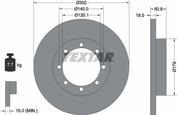 Textar 92230800 - Гальмівний диск autocars.com.ua