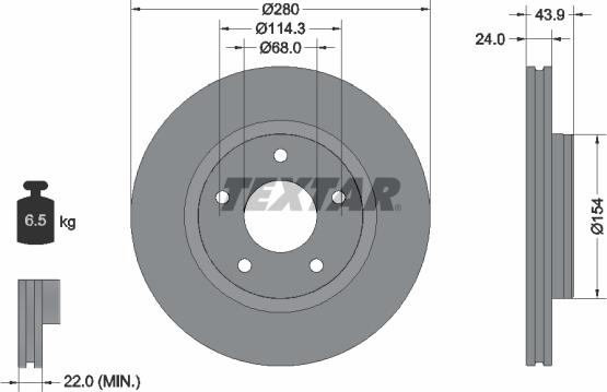 Textar 92232203 - Тормозной диск avtokuzovplus.com.ua