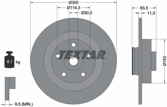 Textar 92233100 - Гальмівний диск autocars.com.ua