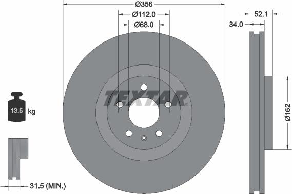 Textar 92238203 - Гальмівний диск autocars.com.ua