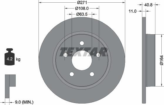 Textar 92239003 - Гальмівний диск autocars.com.ua