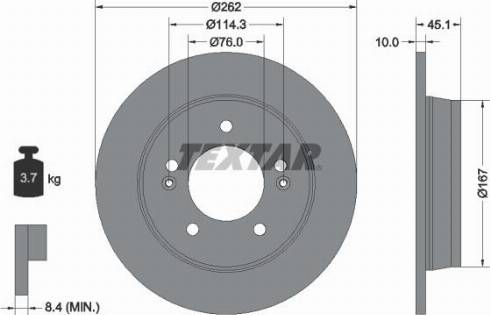 Textar 92240000 - Гальмівний диск autocars.com.ua