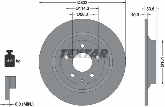 Textar 92242703 - Тормозной диск avtokuzovplus.com.ua