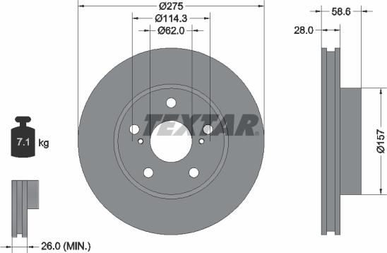 Textar 92252303 - Тормозной диск autodnr.net