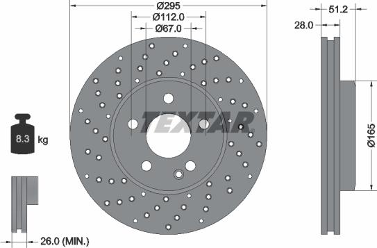 Textar 92257505 - Гальмівний диск autocars.com.ua