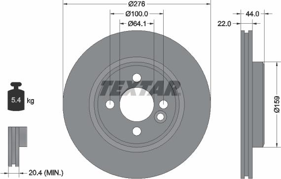 Textar 92262400 - Гальмівний диск autocars.com.ua