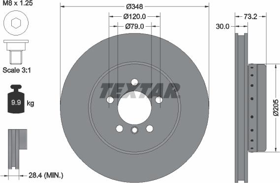 Textar 92266825 - Гальмівний диск autocars.com.ua