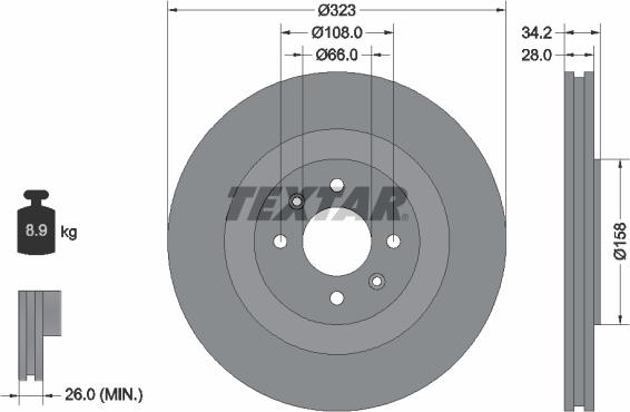 Textar 92267103 - Тормозной диск autodnr.net