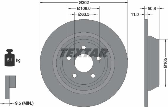 Textar 92268703 - Гальмівний диск autocars.com.ua