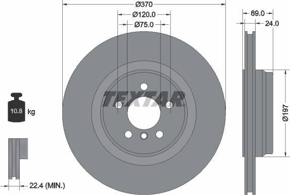 Textar 92270003 - Гальмівний диск autocars.com.ua