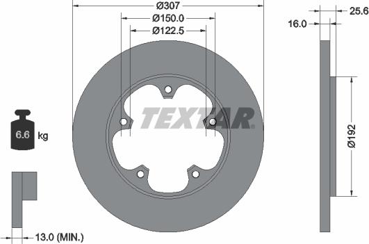 Textar 92274103 - Гальмівний диск autocars.com.ua