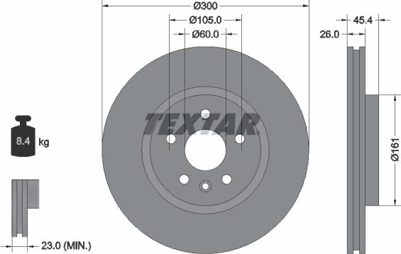 Textar 92277203 - Гальмівний диск autocars.com.ua