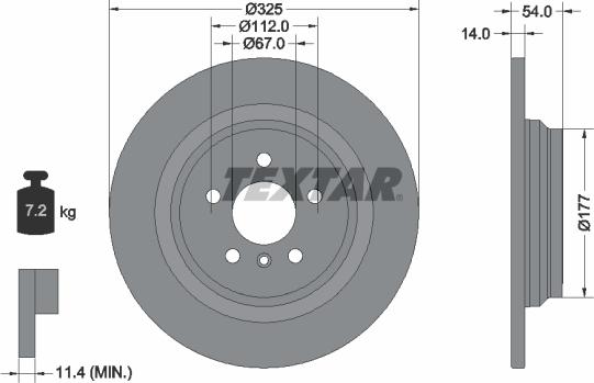 Textar 92277405 - Гальмівний диск autocars.com.ua