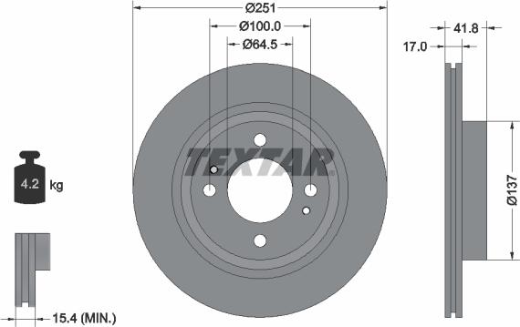 Textar 92278003 - Гальмівний диск autocars.com.ua