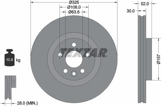 Textar 92278605 - Диск гальмівний autocars.com.ua