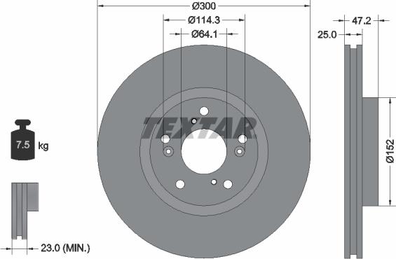 Textar 92281603 - Гальмівний диск autocars.com.ua