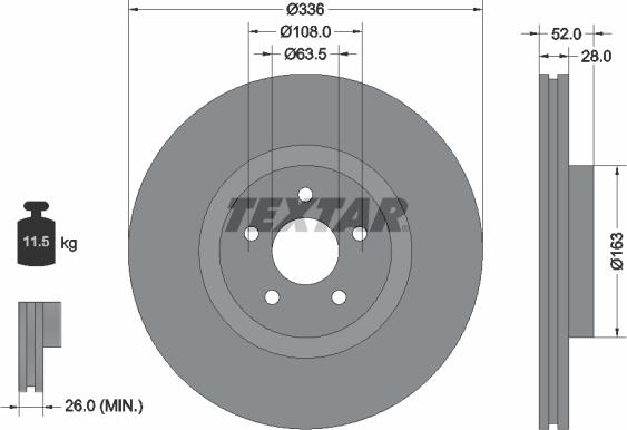 Textar 92282305 - Тормозной диск autodnr.net