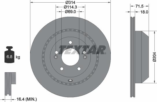 Textar 92300803 - Гальмівний диск autocars.com.ua