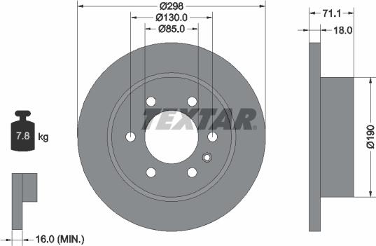 Textar 92301105 - Гальмівний диск autocars.com.ua