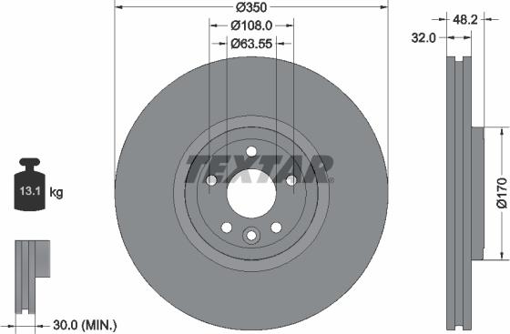 Textar 92308205 - Гальмівний диск autocars.com.ua