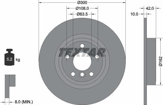 Textar 92309505 - Гальмівний диск autocars.com.ua