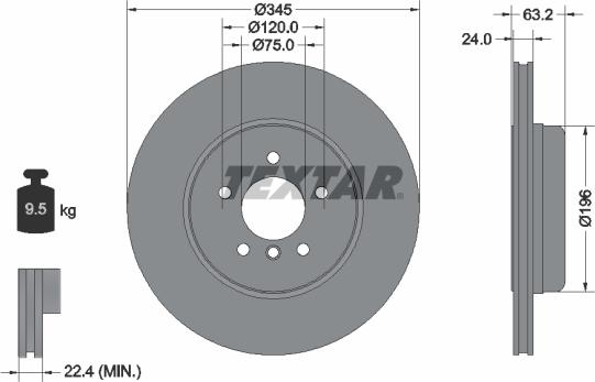 Textar 92310105 - Тормозной диск avtokuzovplus.com.ua