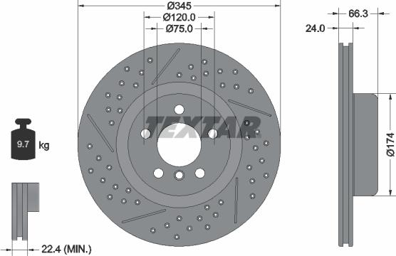 Textar 92311405 - Гальмівний диск autocars.com.ua