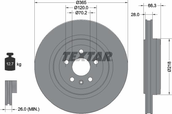 Textar 92313803 - Гальмівний диск autocars.com.ua