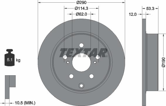 Textar 92314203 - Гальмівний диск autocars.com.ua