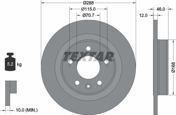 Textar 92314603 - Гальмівний диск autocars.com.ua