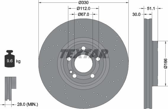 Textar 92316605 - Гальмівний диск autocars.com.ua