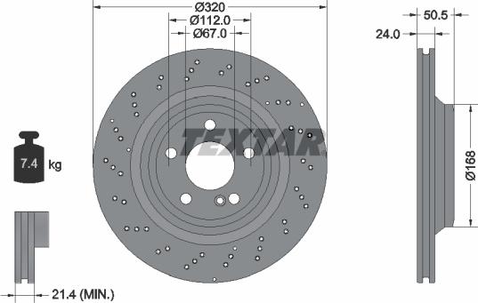 Textar 92317505 - Гальмівний диск autocars.com.ua