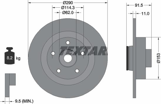 Textar 92317603 - Тормозной диск autodnr.net