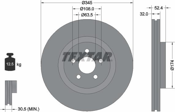 Textar 92318905 - Тормозной диск autodnr.net