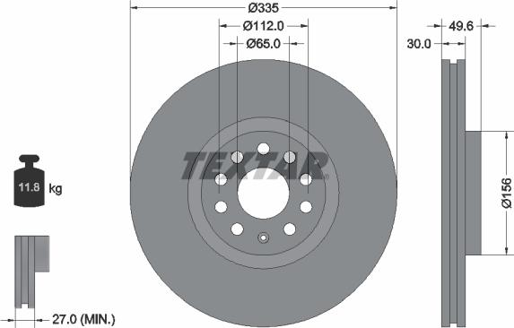 Textar 92319205 - Тормозной диск avtokuzovplus.com.ua