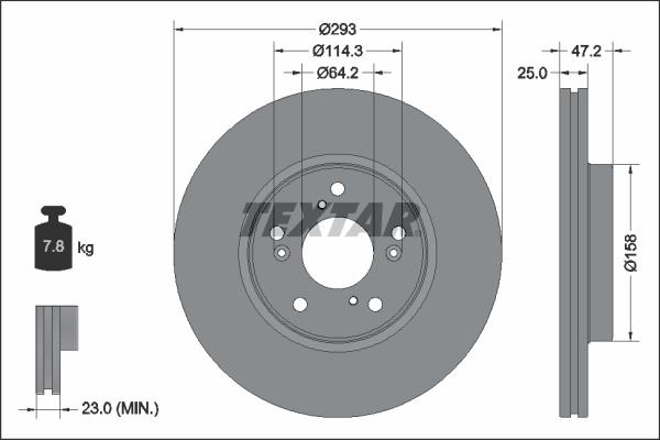 Textar 92321303 - Гальмівний диск autocars.com.ua