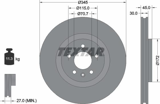 Textar 92323705 - Гальмівний диск autocars.com.ua