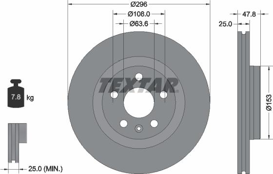 Textar 92323905 - Тормозной диск avtokuzovplus.com.ua